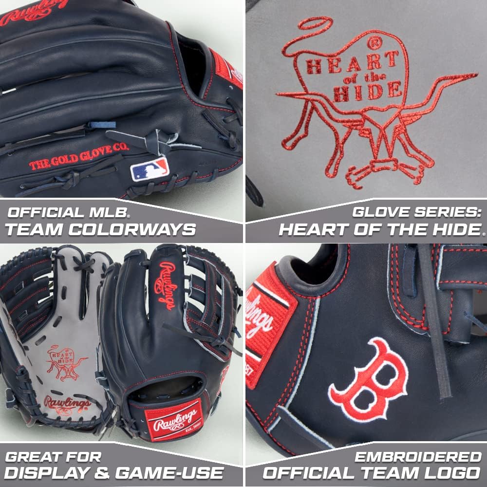 Rawlings | Heart of The Hide MLB Team Logo Baseball Glove | All MLB Team Options Available
