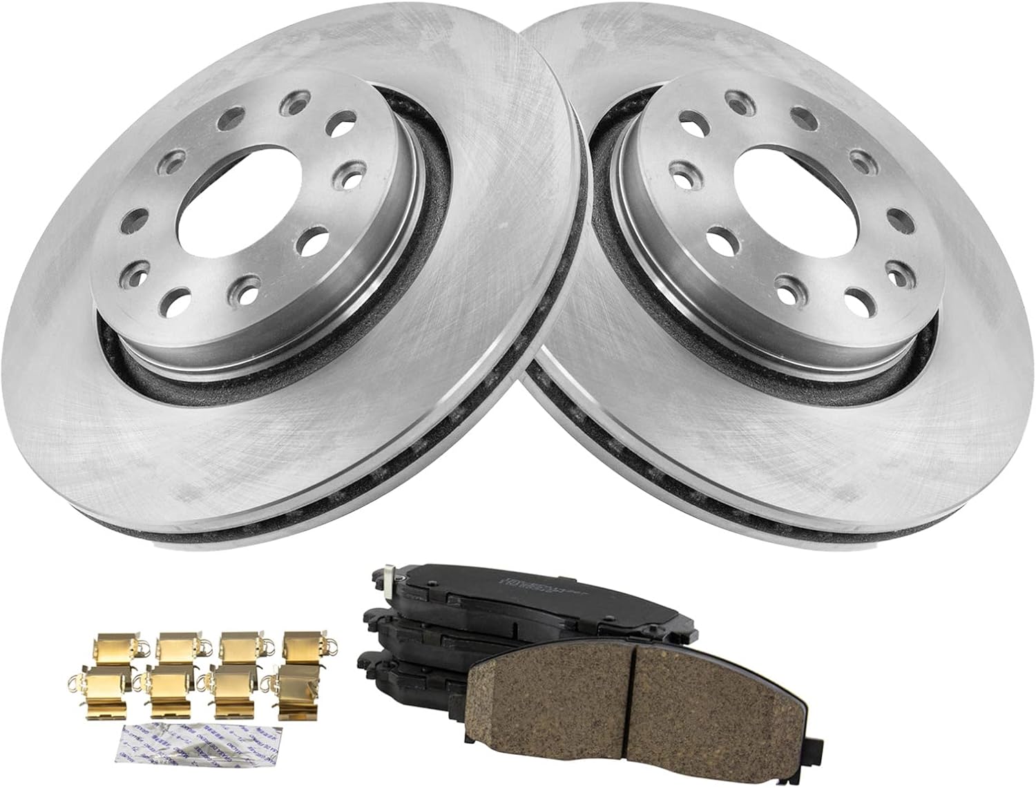 TRQ Front Brake Pad and Rotor Set Ceramic Vented Rotors Compatible with 2020 Jeep Gladiator 2018-2019 Wrangler