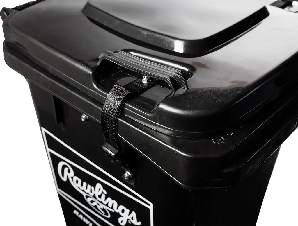 Rawlings | Rolling Ball Bin with Spring-Loaded Basket | 32-Gallon Capacity | Balls Not Included
