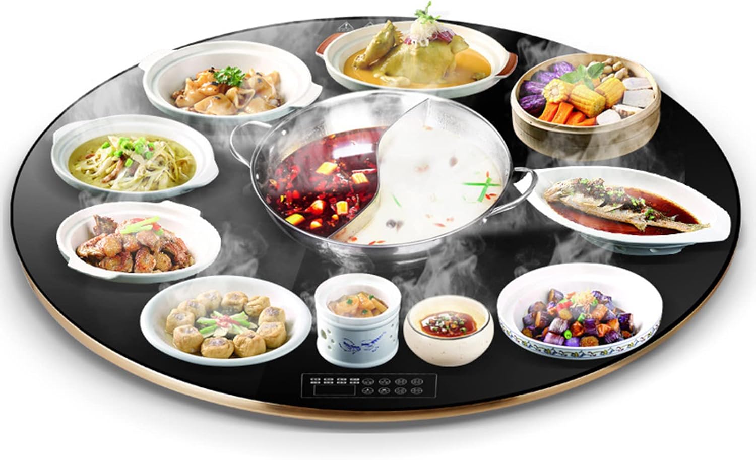 24' Electric Warming Tray, Multifunctional Hotplates with Adjustable Temperature and Touch,Tempered Glass Surface for Buffets Party, Parties,Dinners