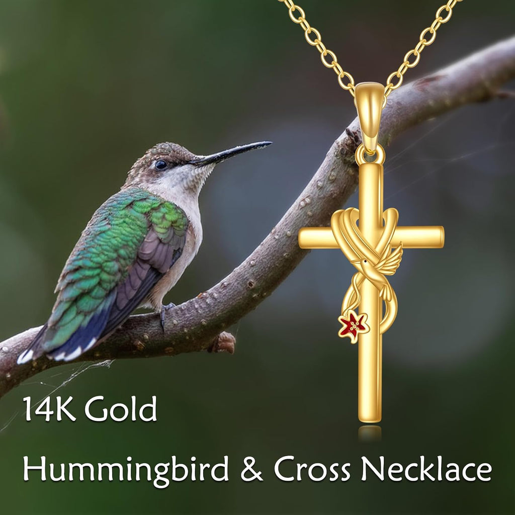 KECHO 14k Real Gold Cross Jewelry Gifts for Mother Grandma Sister Cross Pendant Necklace for Women