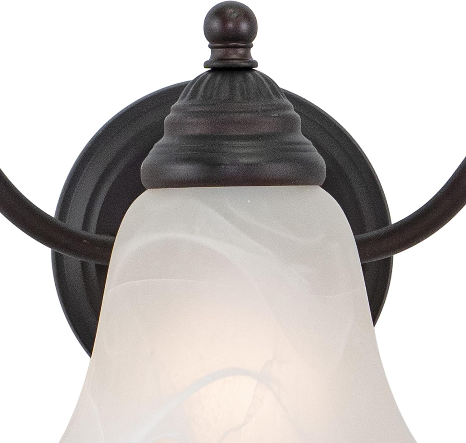 VAXCEL Standford 3-Light 19 inch Wide Oil Burnished Bronze Traditional Bathroom Vanity Lighting Fixture, White Alabaster Glass Shade, Dimmable, LED Compatible, Over The Mirror Mounted Wall Sconce