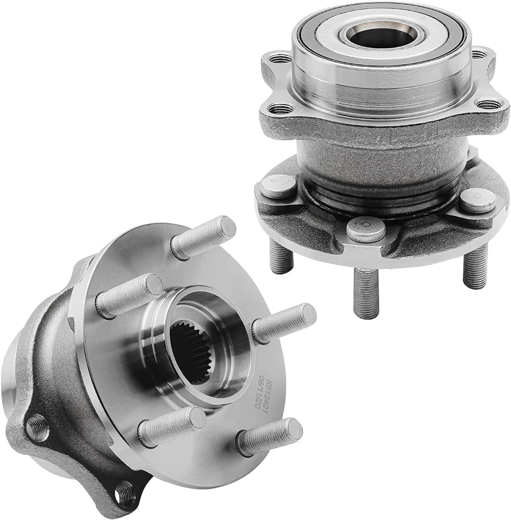 Detroit Axle - Brake Kit for 2009-2013 Subaru Forester Impreza, 11.53'' inch Front and 11.26'' inch Rear Drilled & Slotted Brake Rotors Wheel Bearings & Hubs Wheel Lug Nuts 2010 2011 2012 Replacement