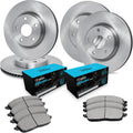 R1 Concepts Front and Rear Brake Kit Fits 2002-2006 Audi A4| Ceramic Brake Pads and Blank Brake Rotors| 12.3' Front & 10.0' Rear