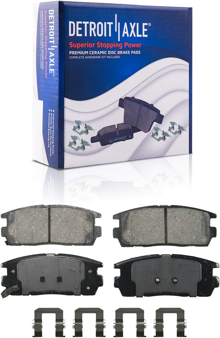 Detroit Axle - Rear Brake Kit for 2010-2017 Chevy Equinox GMC Terrain Drilled & Slotted Brake Rotors Right Brake Caliper Brakes Pads 2011 2012 2013 2014 2015 2016 Replacement : 11.93' inch Rotor