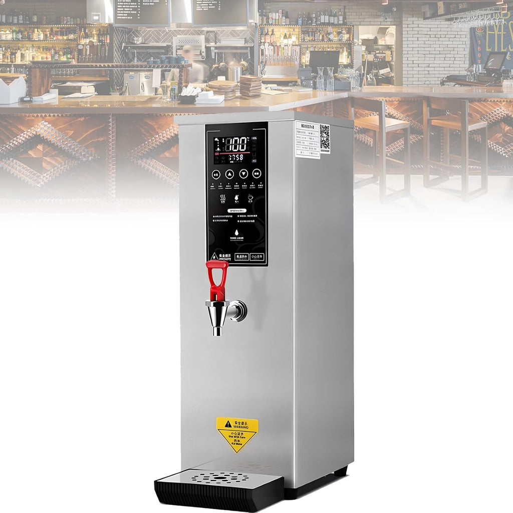 Electric Countertop Hot Water Machine, Built-in Purifier, Temperature Adjustable, Step-heating, 60L/H Large Output, for Boba Tea Coffee Office Restaurant Silver