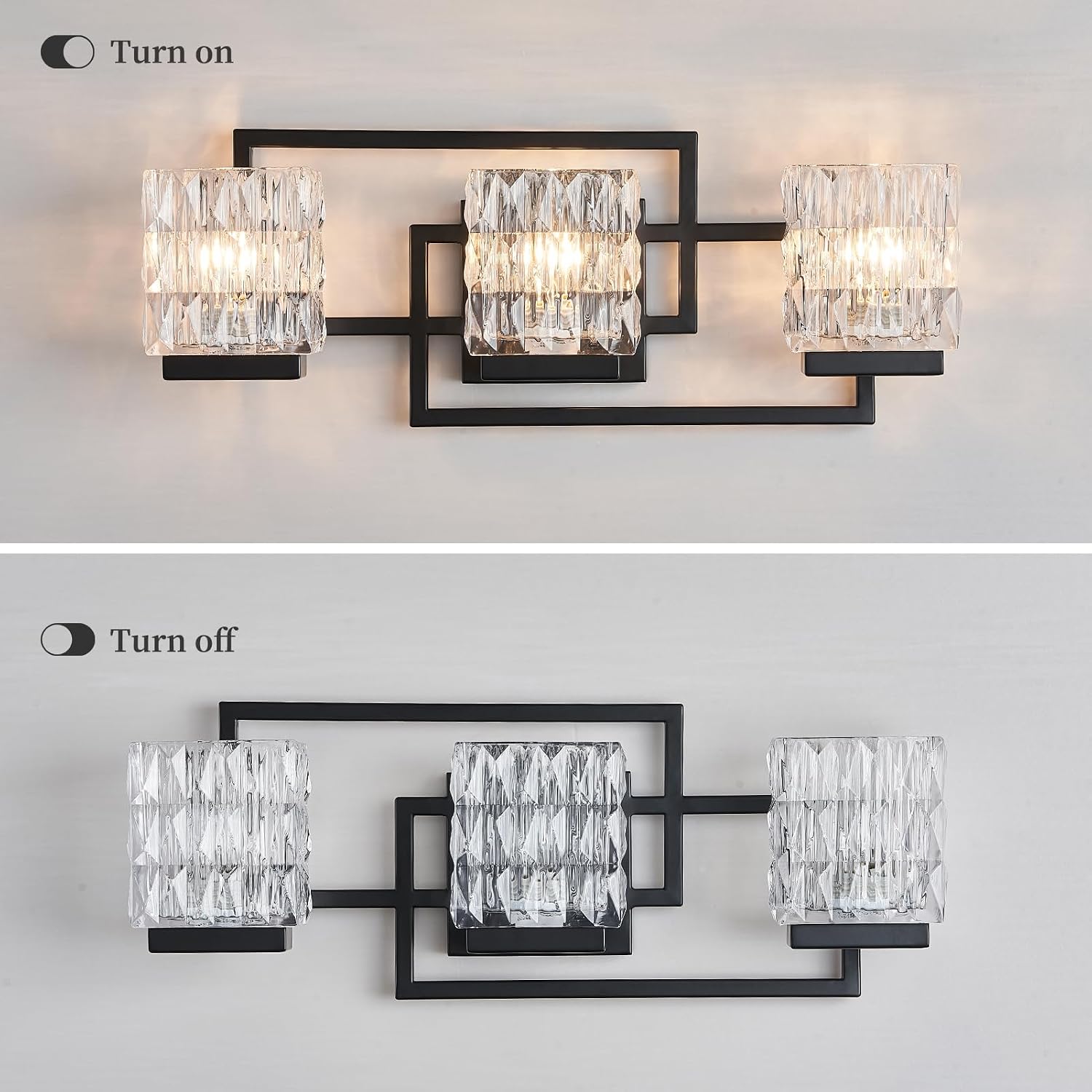 Bathroom Light Fixture Vanity Lighting Fixtures Over Mirror 3 Lights Matte Black Wall Mount Metal Hardwired Bedroom Wall Scone