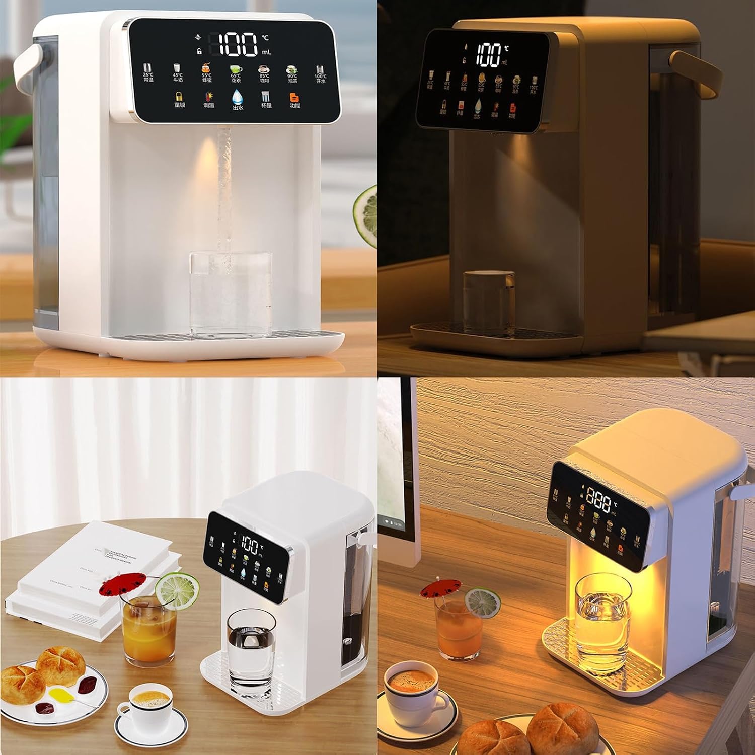 Instant Hot Water Dispenser Countertop, Quick Heating with Touchscreen & Child Lock for Home, No Installation, with Carry Handle and Removable Water Tank(White)