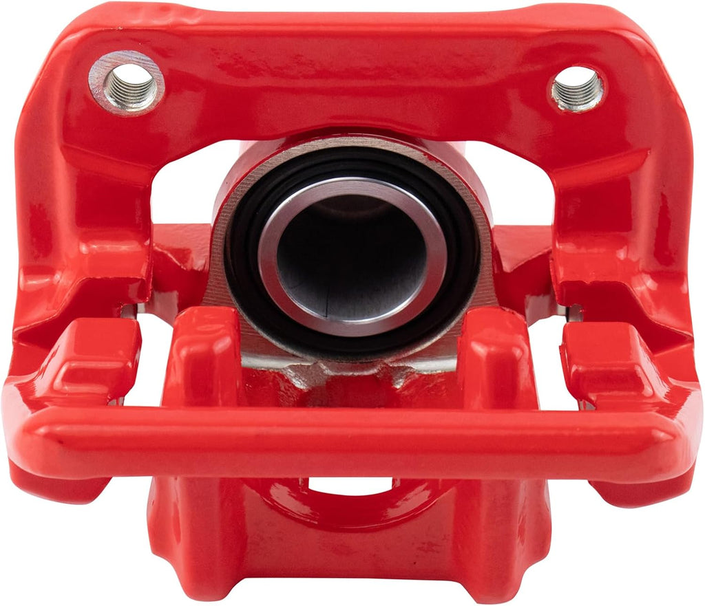 TRQ Rear Performance Brake Pad, Caliper, & Rotor Kit Ceramic Premium G-Coated Red Compatible with 2007-2008 Acura TL 2003-2011 Honda Element