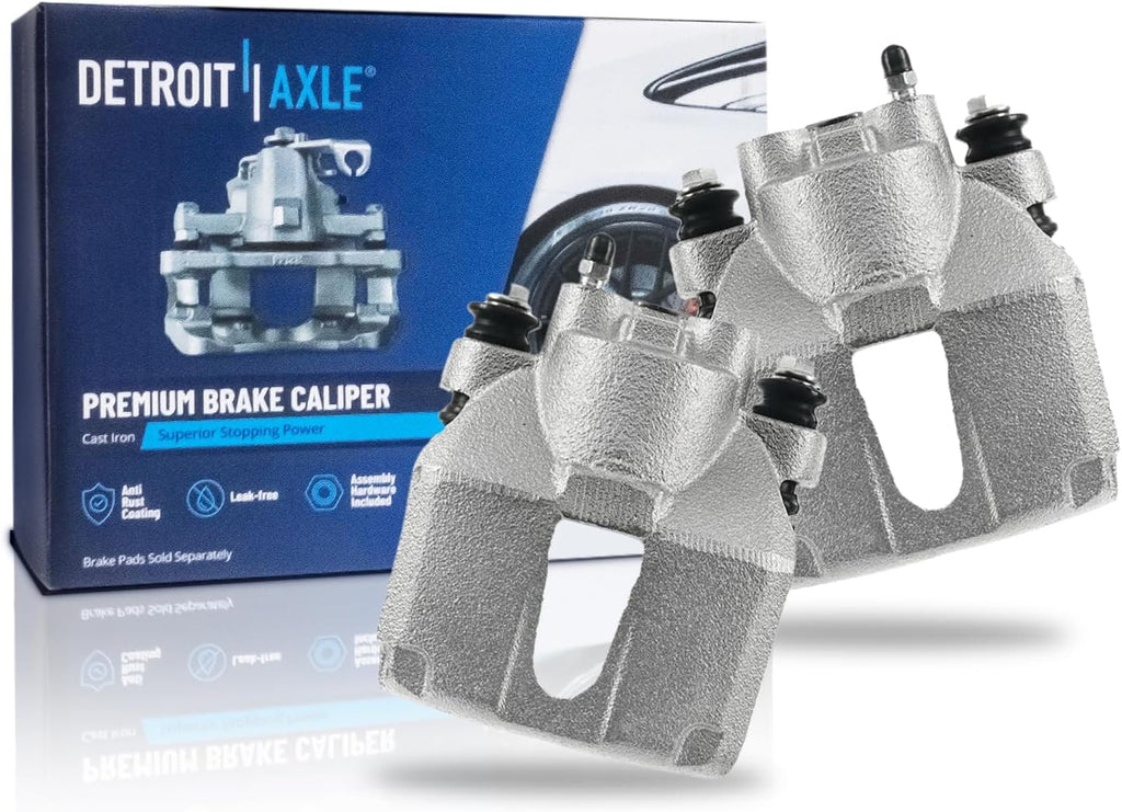 Detroit Axle - Rear Brake Kit for Ford 2000-2003 F-150, 1999-2002 Expedition Lincoln Navigator, 2002 Blackwood, Drilled & Slotted Brake Rotors Ceramic Brake Pads Brake Calipers 2001 Replacement