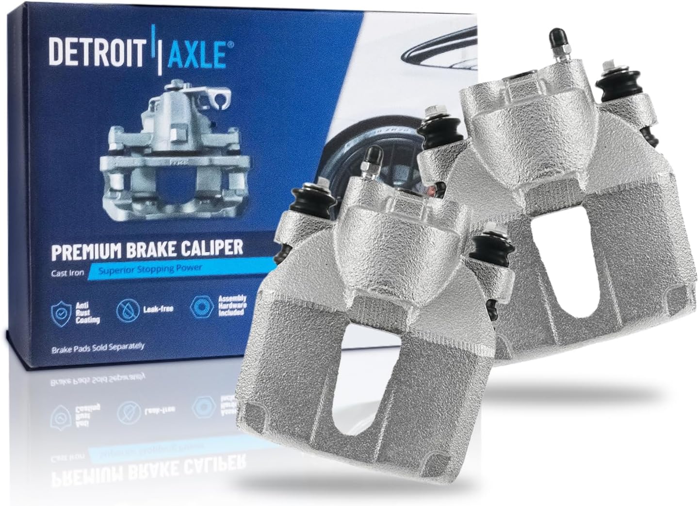 Detroit Axle - Rear Brake Kit for Ford 2000-2003 F-150, 1999-2002 Expedition Lincoln Navigator, 2002 Blackwood, Drilled & Slotted Brake Rotors Ceramic Brake Pads Brake Calipers 2001 Replacement