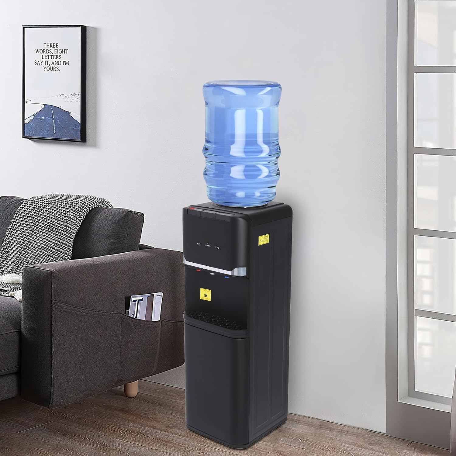 Top Load Hot & Cold & Warm Water Dispenser, Electric Floor Mount Water Cooler Dispenser with Child Safety Lock, Suitable for Home and Commercial, Used in Homes, Restaurants, Companies, Hospitals