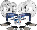 Detroit Axle - Brake Kit for 2011-2012 Ford Edge Lincoln MKX, Drilled and Slotted Disc Brake Rotors Ceramic Brakes Pads Replacement: 12.60' inch Front and 12.90' inch Rear Rotor