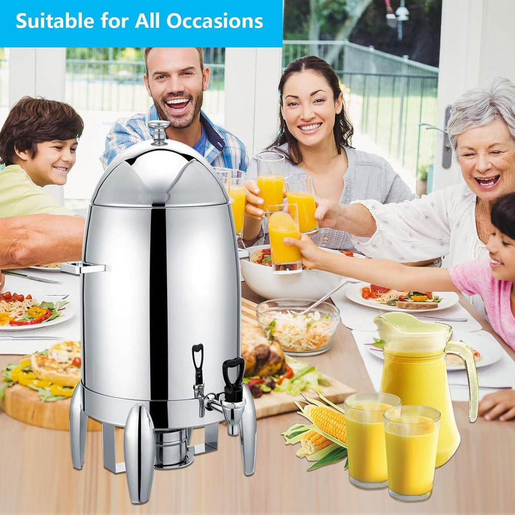 19L Stainless Steel Beverage Dispenser Commercial Juice Dispenser Beverage Dispenser with Faucet Hot Water Urn Coffee Chafer Urn