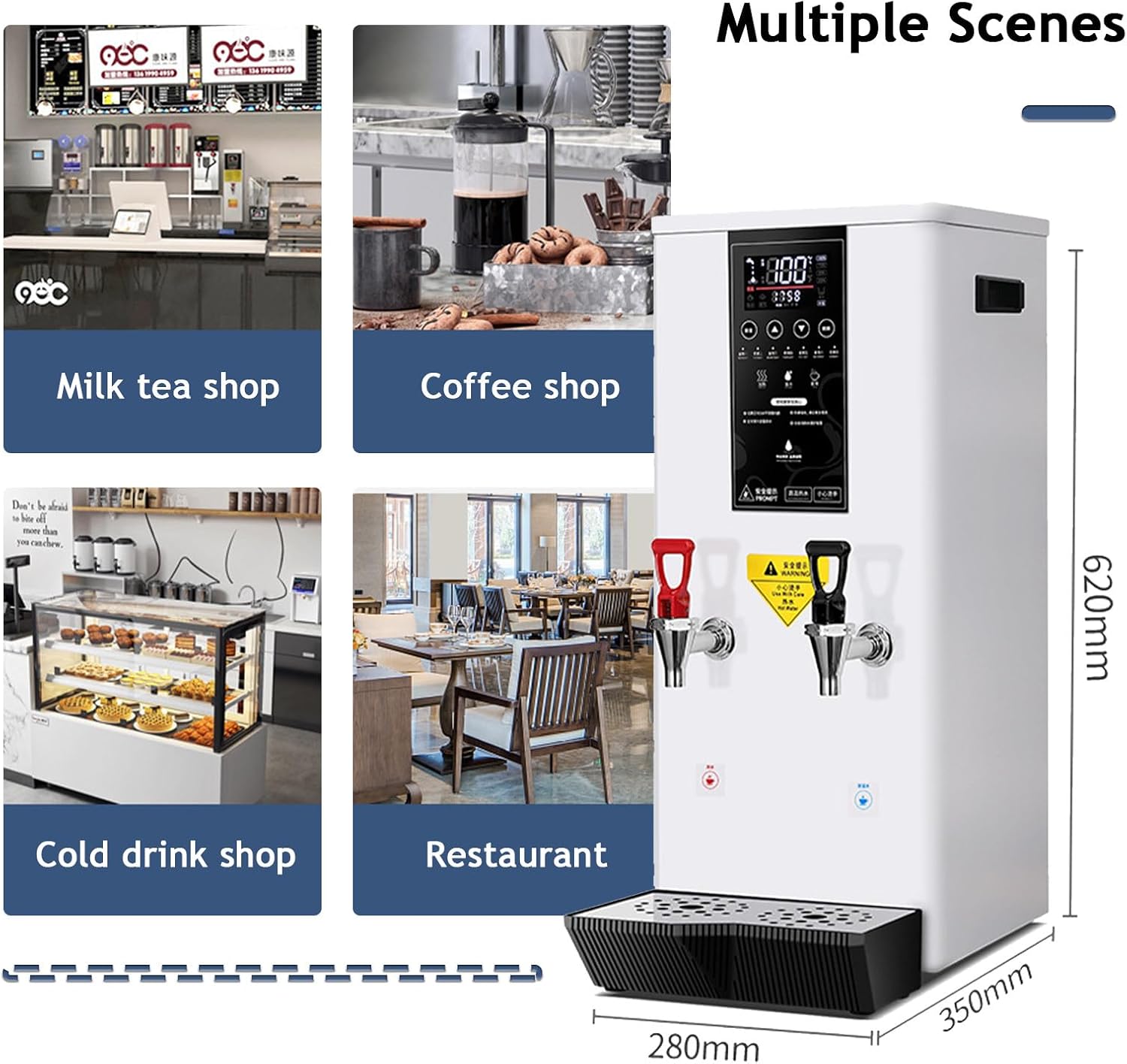 3000W Commercial Hot Water Dispenser - Large Capacity Electric Boiler with LCD Display for Fast Heating, Great for Tea, Coffee, Restaurant, Hotel & Office Use