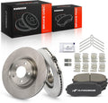 A-Premium 12.6 inch (320mm) Front Vented Disc Brake Rotors + Ceramic Pads Kit Compatible with Select Ford and Lincoln Models - Edge 2007-2014, MKX 2007-2015, 6-PC Set