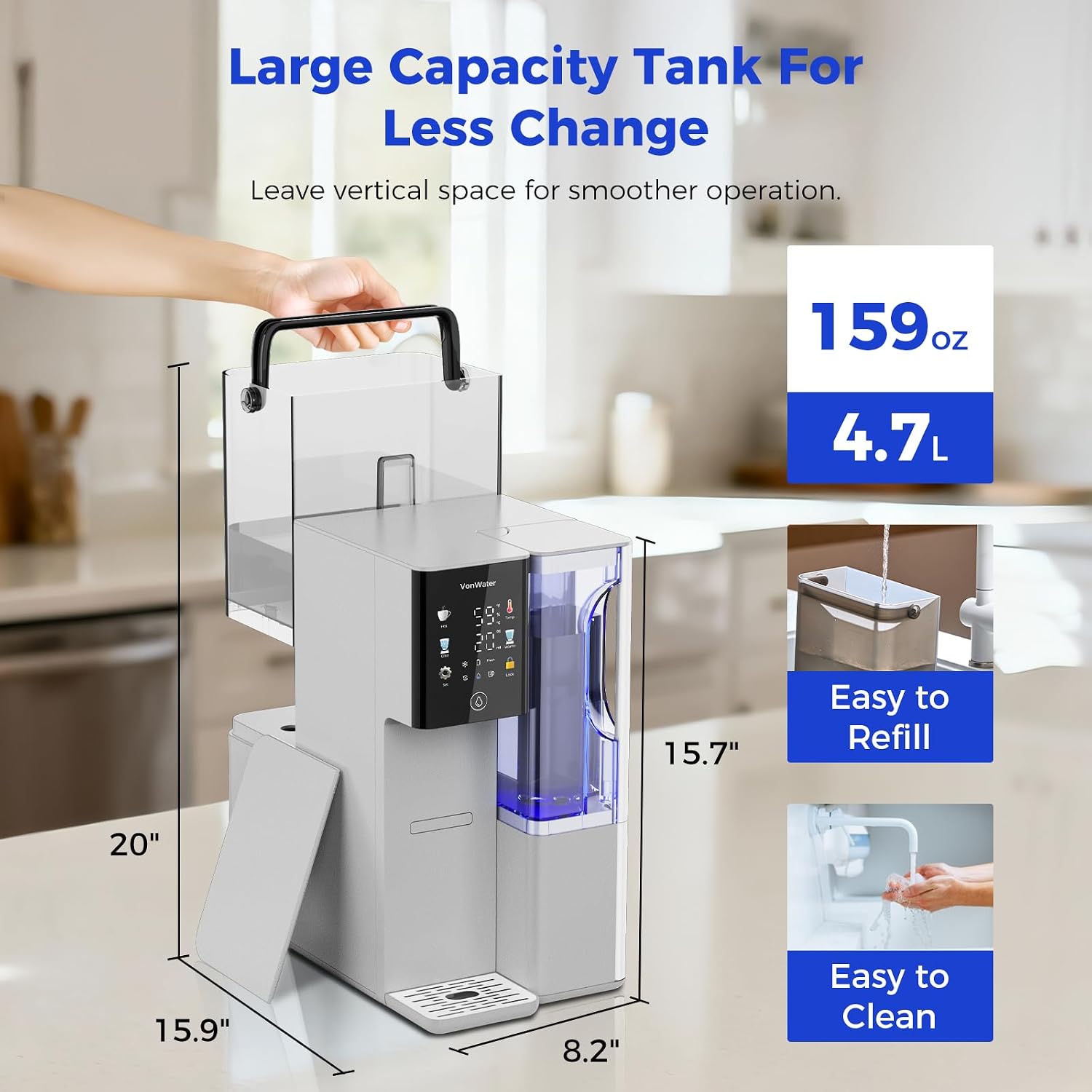Countertop Reverse Osmosis Water Filter, Hot and Cold RO System with 2 Filters for Up to 4 Years of Life, 3s Instant Hot, 7-Stage RO Filtration, NSF/ANSI372/42/58 - C5 Bundle