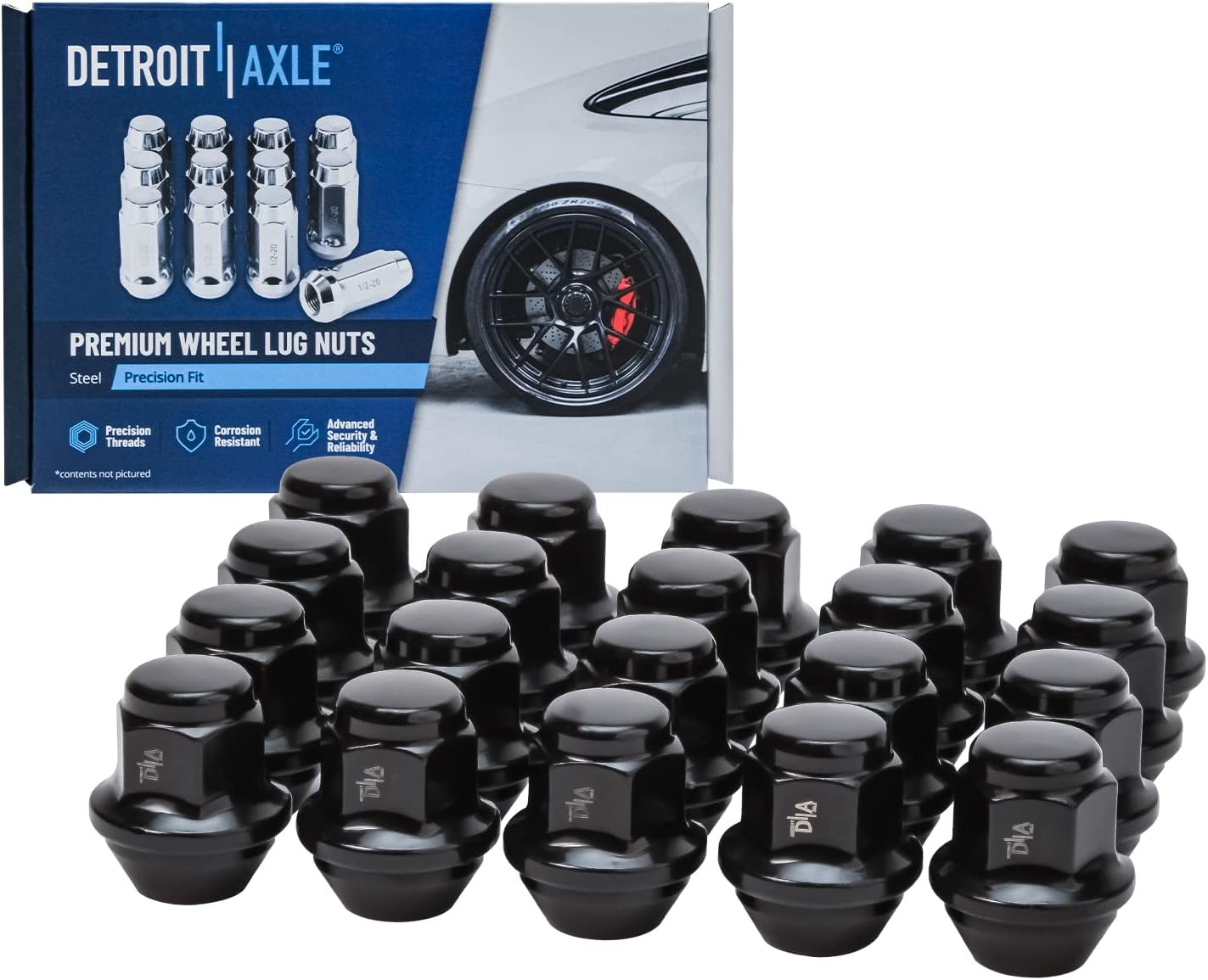 Detroit Axle - Front Brake Kit for 2013-2020 Ford Fusion, 2013-2016 Lincoln MKZ, 11.81'' inch Drilled & Slotted Brake Rotors Ceramic Brake Pads Wheel Bearing & Hubs Wheel Lug Nuts Replacement