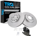 TRQ Front Brake Pad and Rotor Set Ceramic Coated Vented Rotors Compatible with 2012-2020 Volkswagen Passat 2009-2018 Tiguan 2015-2018 Audi Q3 2015-2018 Q3 Quattro