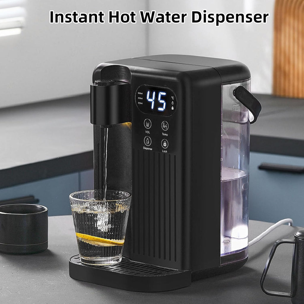Instant Hot Water Dispenser, 3L Electric Tea Kettle with 12 Variable Presets Temperatures, 3s Quick Heating Large Water Boiler Maker with Child Lock, Antislip for Table Top (US
