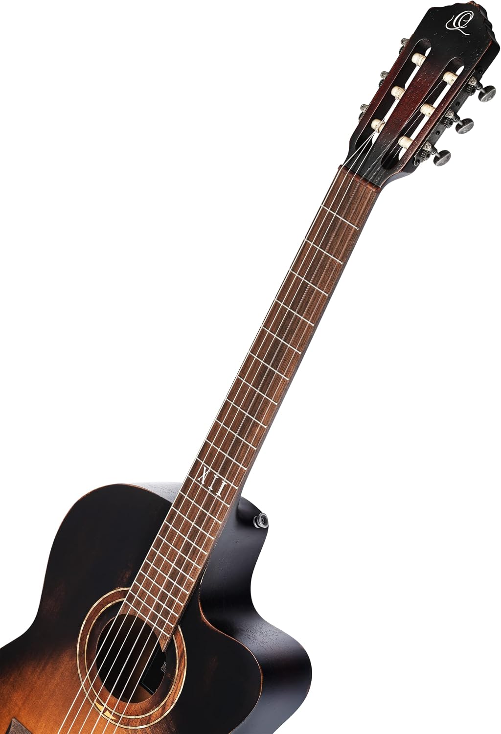 Ortega Guitars 6 String Private Room Distressed Suite Solid Top Slim Neck Acoustic-Electric Nylon Classical Guitar w/Bag, Right (DSSUITE-C/E)