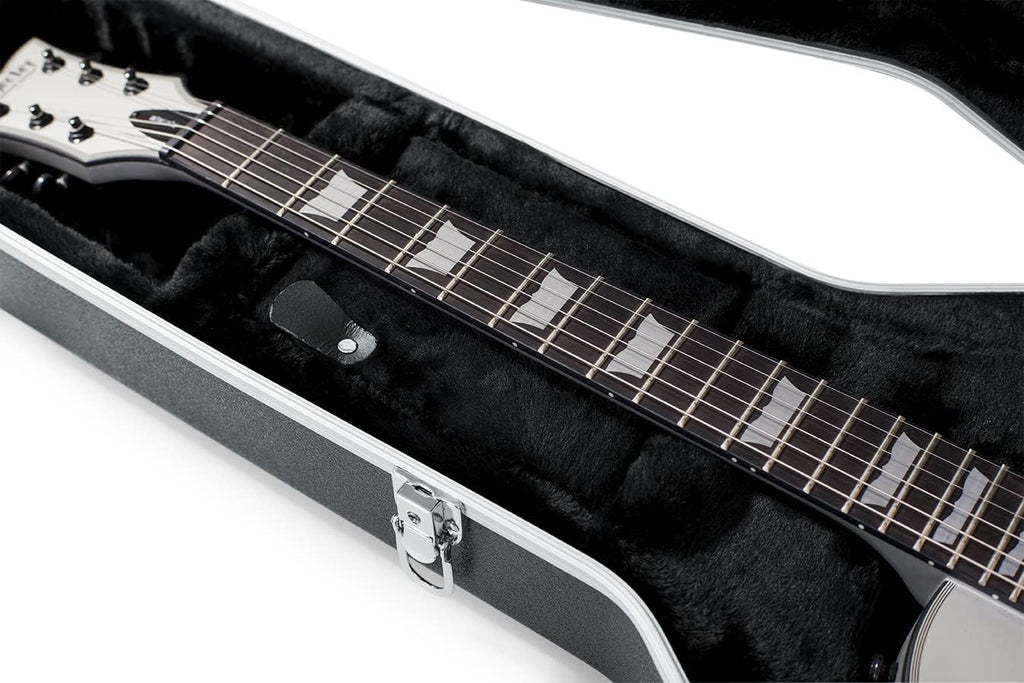 Gator GC-LPS Deluxe Molded Case for Single-Cutaway Electric Guitars such as Gibson Les Paul Guitars - Black Bundle with Cable, Strap, Picks, and Austin Bazaar Polishing Cloth