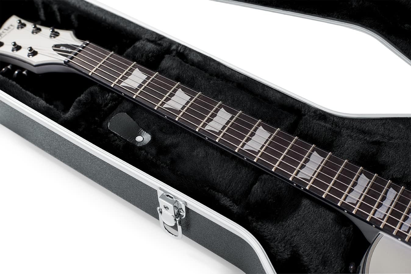 Gator GC-LPS Deluxe Molded Case for Single-Cutaway Electric Guitars such as Gibson Les Paul Guitars - Black Bundle with Cable, Strap, Picks, and Austin Bazaar Polishing Cloth