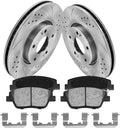 Anpulsero Front Automotive Replacement Brake Kit, Drilled Slotted Brake Rotors Brake Pads Compatible with 2011-2015 Hyundai Sonata, 2011-2016 Kia Optima|Brake Pads and Rotors Kit |300mm(11.8in)