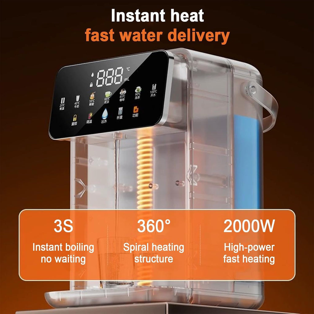 Instant Hot Water Dispenser Countertop, Quick Heating with Touchscreen & Child Lock for Home, No Installation, with Carry Handle and Removable Water Tank(White)