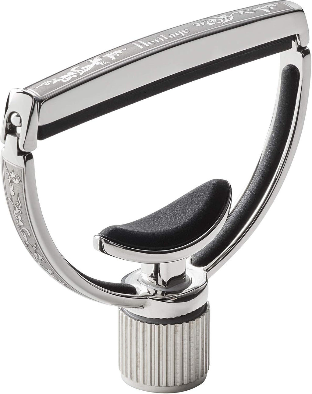 G7th Heritage 6-String Guitar Capo S3 - Stainless Steel with Full Acanthus Engraving & Adaptive Radius Technology - Wide Width - Yoke-Style Capo for Acoustic and Electric Guitar, UK Design