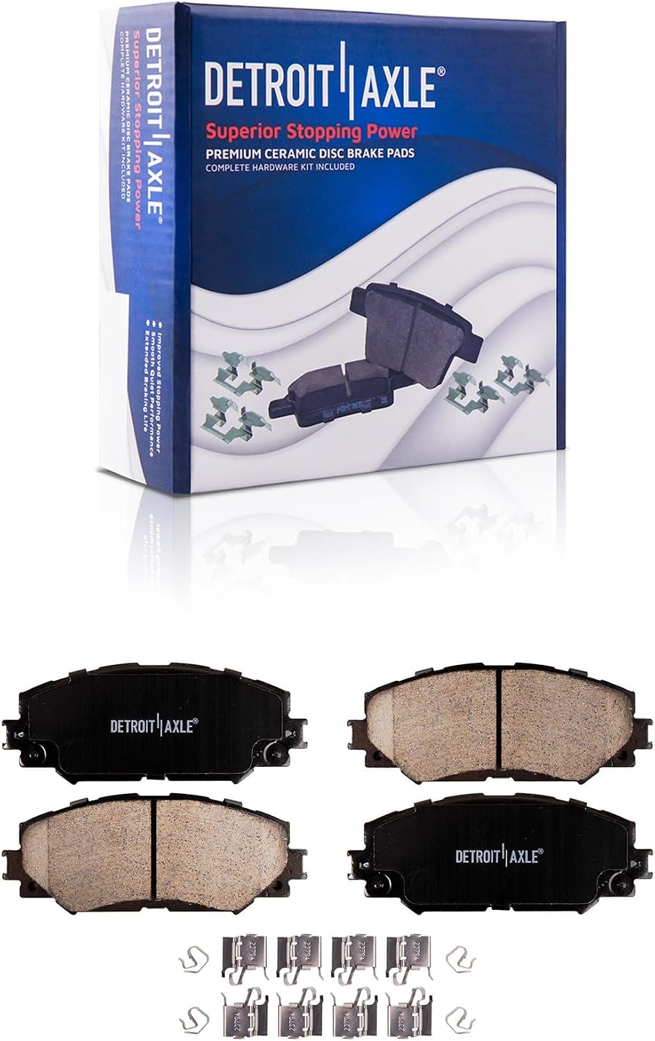 Detroit Axle - Front Brake Kit for 2009-2013 Toyota Corolla Matrix, Steering Knuckles & Wheel Bearing Hubs Drilled and Slotted Brake Rotors Ceramic Brake Pads Disc Brake Calipers Replacement