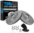 TRQ Front Brake Pad and Rotor Set Ceramic G Coated Vented Rotors Compatible with 2009-2014 Acura TL