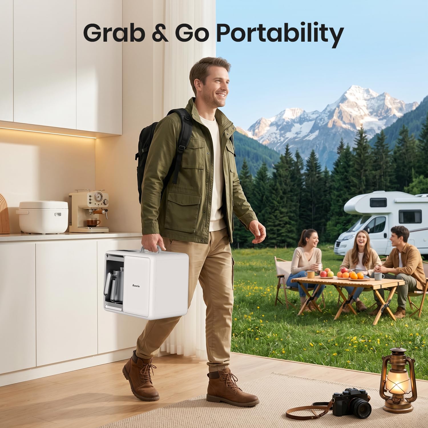 Reverse Osmosis Countertop Water Filter,Portable RO System Water Filtration, 9 Temp Options Instant Hot Water Purifier for Family Camping,RV,Babycare&Apartment,Installation-Free