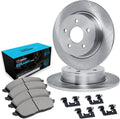 R1 Concepts Rear Brake Kit Fits 2016-2021 Hyundai Tucson; 2017-2022 Kia Sportage| Ceramic Pads, Blank Rotors| Hardware| 11.9' Rear