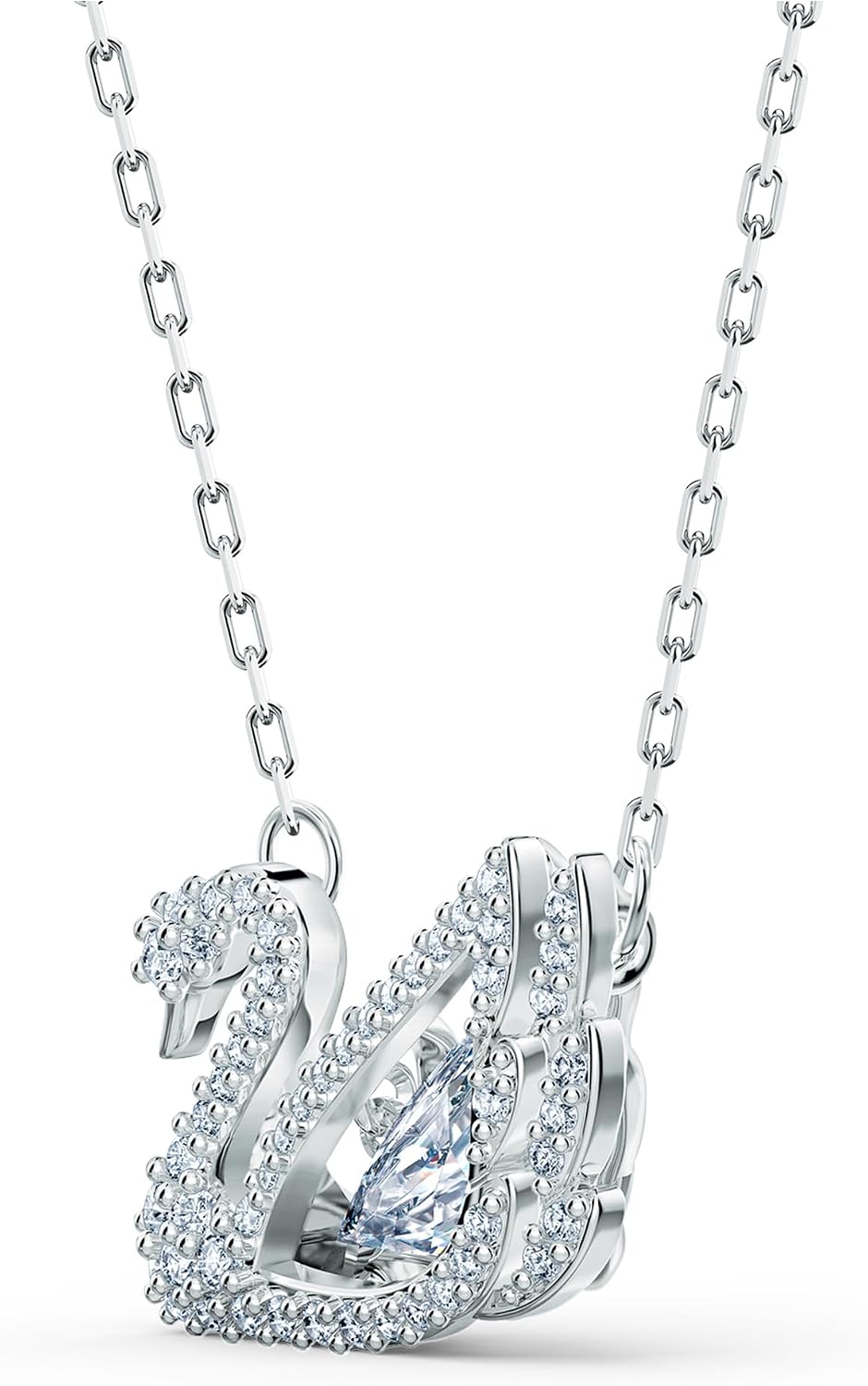 Swarovski Dancing Swan Necklace Jewelry Collection, Rhodium Finish