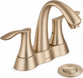 Lava Odoro Champagen Gold Bathroom Faucet 3 Hole, 2 Handle Bathroom Sink Faucet, 4 Inch Centerset Bathroom Faucet with Drain Assembly, BF423-CB