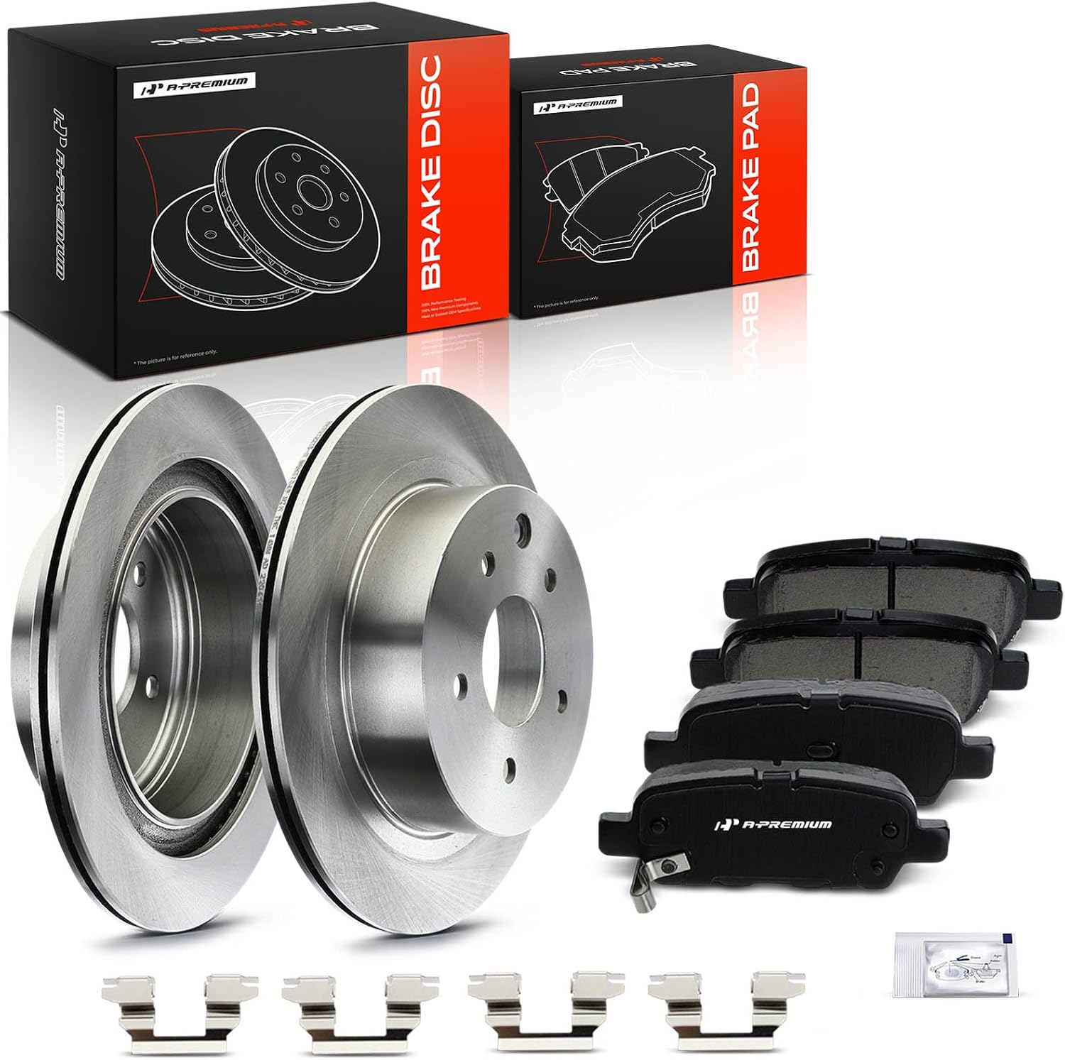 A-Premium 11.49 inch (291.85mm) Rear Vented Disc Brake Rotors + Ceramic Pads kit Compatible with Select Nissan and Infiniti Models - LEAF, Rogue, Rogue Sport, G35, 350Z, Juke, X-Trail, Rogue Select