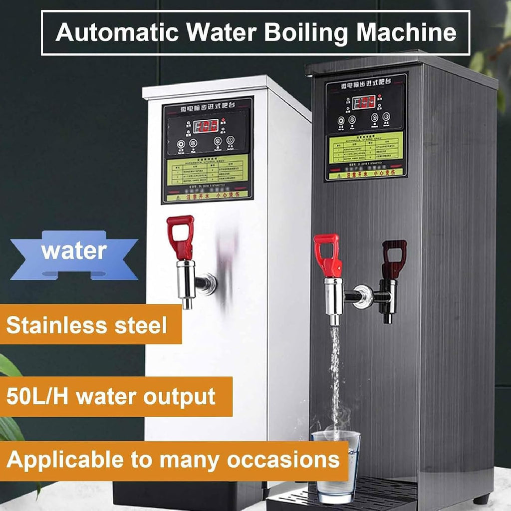 Water Boiler, Stepping Type Boiling Water Machine, Hot Water Dispensers, with Digital Temperature Display and Timer, for Coffee, Tea (Silver 25l)