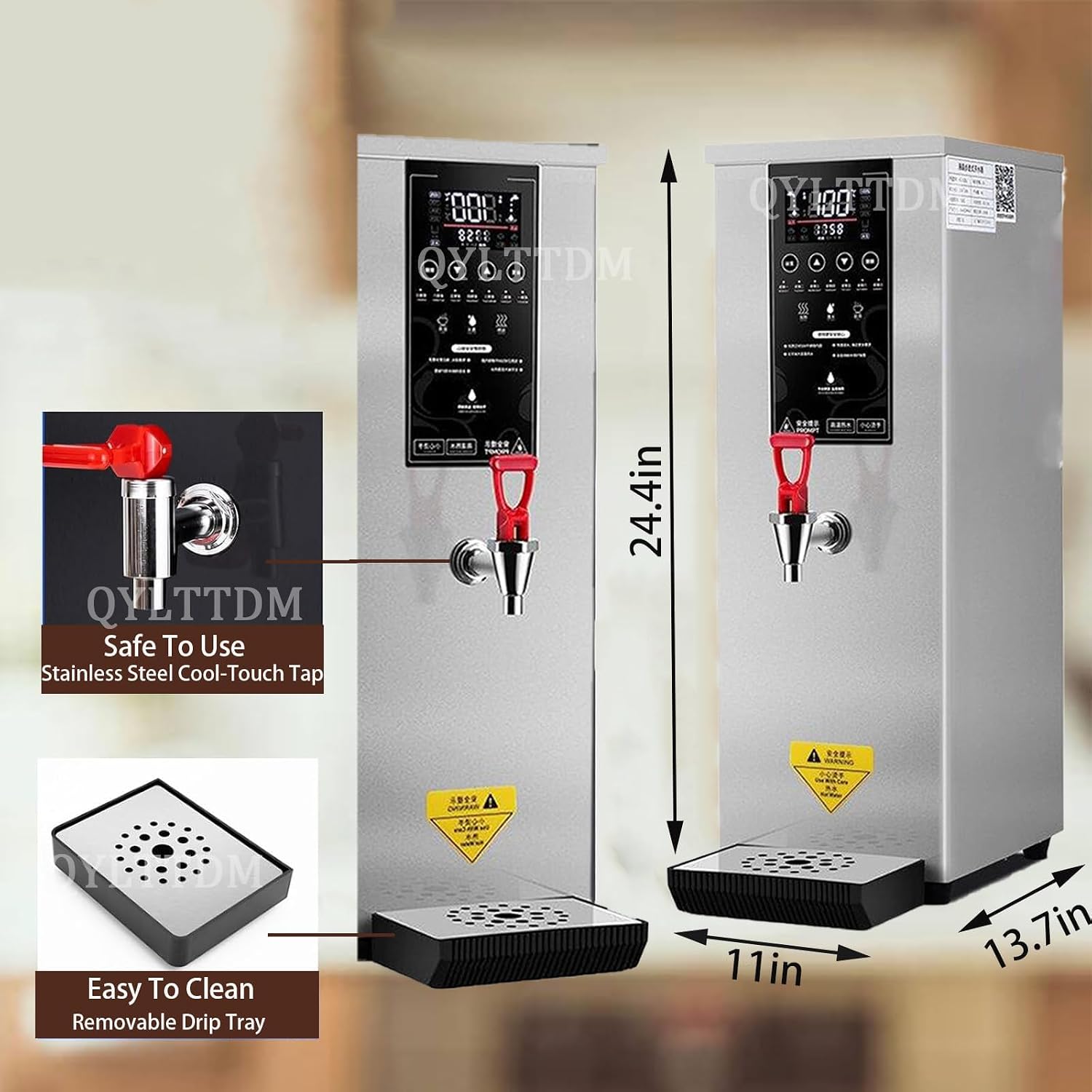 Commercial Hot Water Dispenser, Stainless Steel Autofill Boiler, 2.5kW Electric Countertop, Non Drip Tap, Ideal for Tea, Coffee, Desserts in Hotels and Cafés (A White)