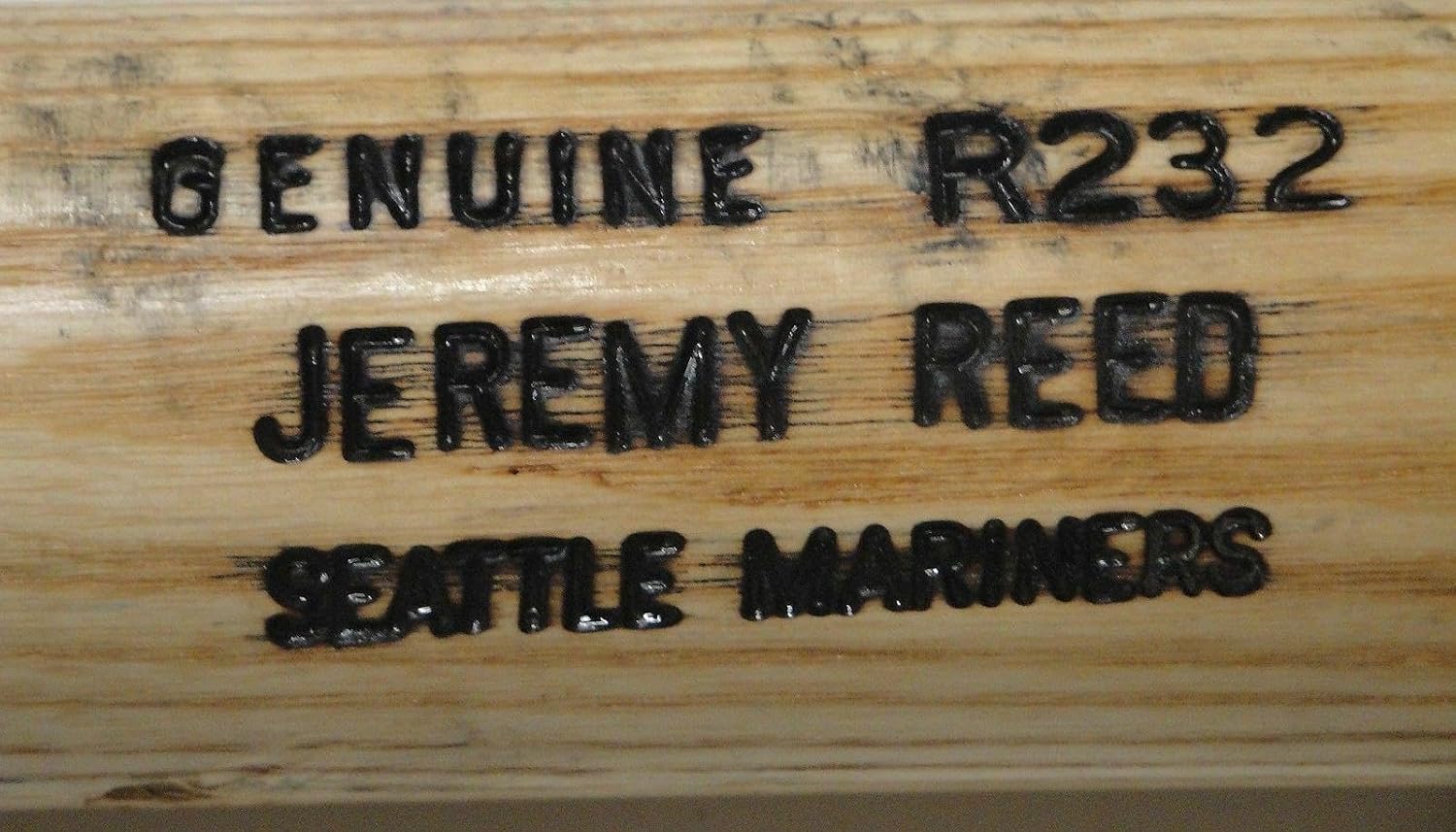 Jeremy Reed Hand Signed Baseball Bat Game Used Seattle Mariners COA Cracked - MLB Game Used Baseballs