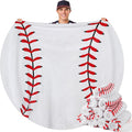 Eurzom 12 Pcs Baseball Throw Blankets Bulk for Teens Adults 60' Round Soft Flannel Sport Ball Blanket Team Gift for Baseball Lovers Coaches Players Senior Night Birthday Party Supplies