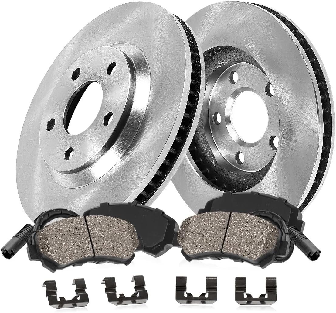 Callahan Brake Parts Front Brake Kit For BMW X5 2011-18 | BMW X6 2011-19 - Disc Rotors with Ceramic Brake Pads + Sensors, EBYK036435