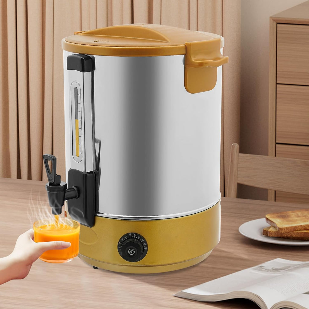 Electric Hot Water Dispenser, 304 Stainless Steel Commercial Electric heat Preservation Bucket with Precise Temperature Control, Insulated Water Beverage Dispenser Urn for Parties