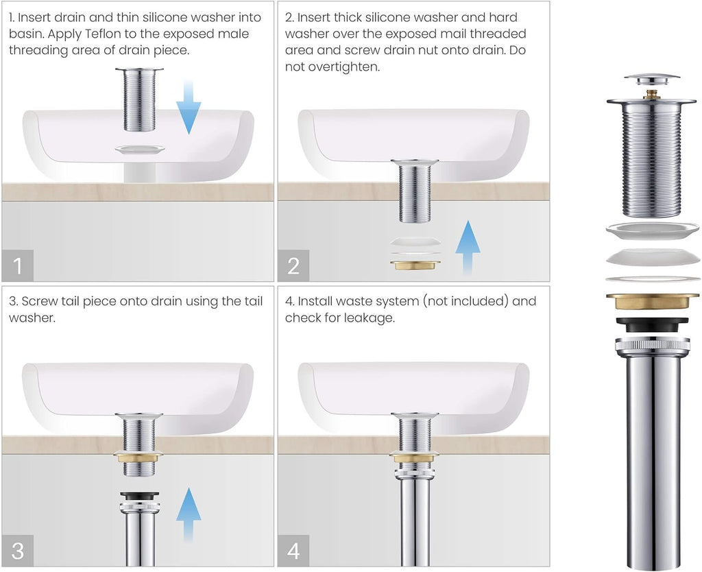 KIBI KBF1009 Solid Brass Single Handle Single Hole Circular Faucet for Bathroom Sink with Pop Up Drain | High Arc Faucet Spout Design | Rust and Corrosion Resistant | Chrome Finish