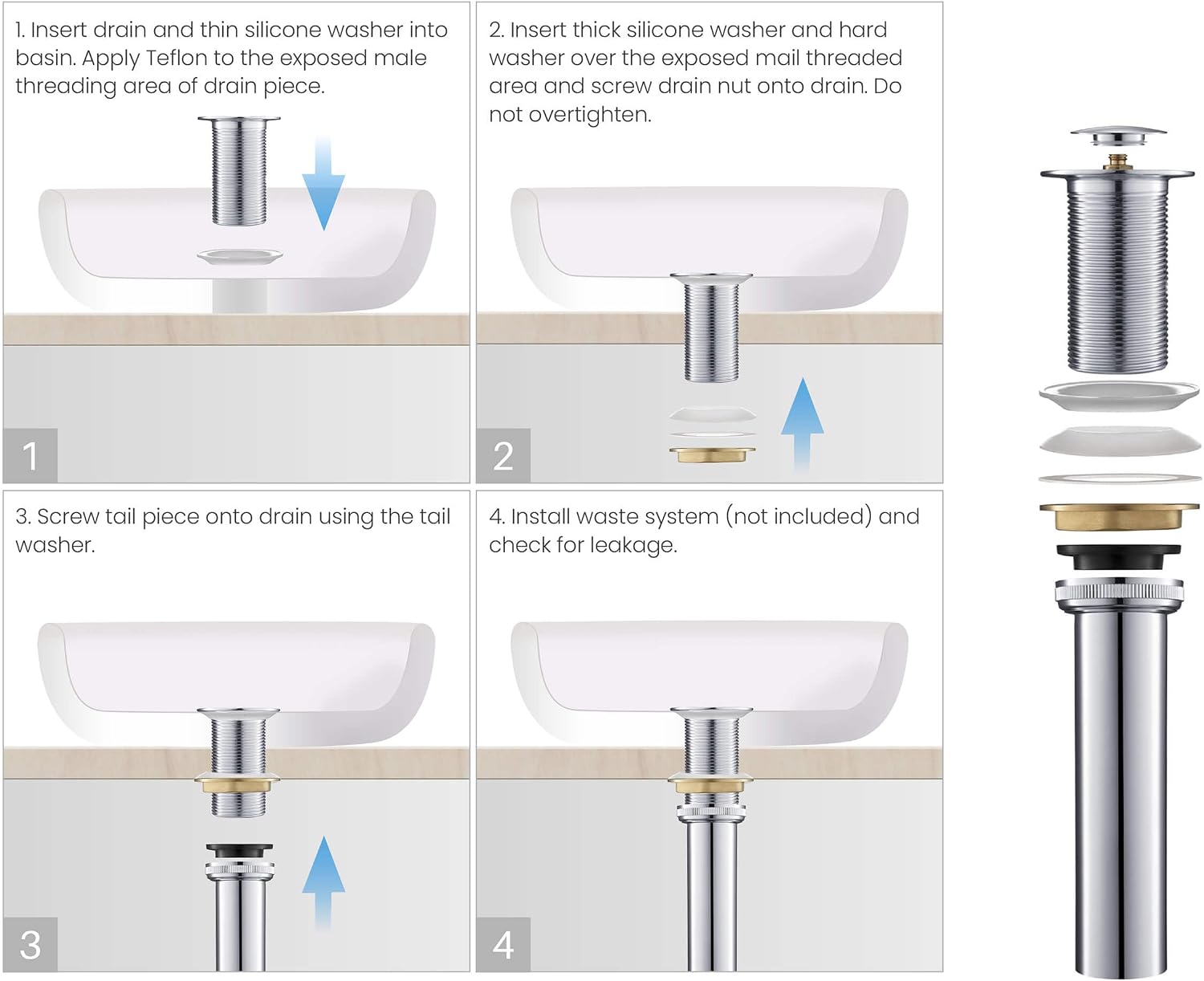 KIBI KBF1009 Solid Brass Single Handle Single Hole Circular Faucet for Bathroom Sink with Pop Up Drain | High Arc Faucet Spout Design | Rust and Corrosion Resistant | Chrome Finish