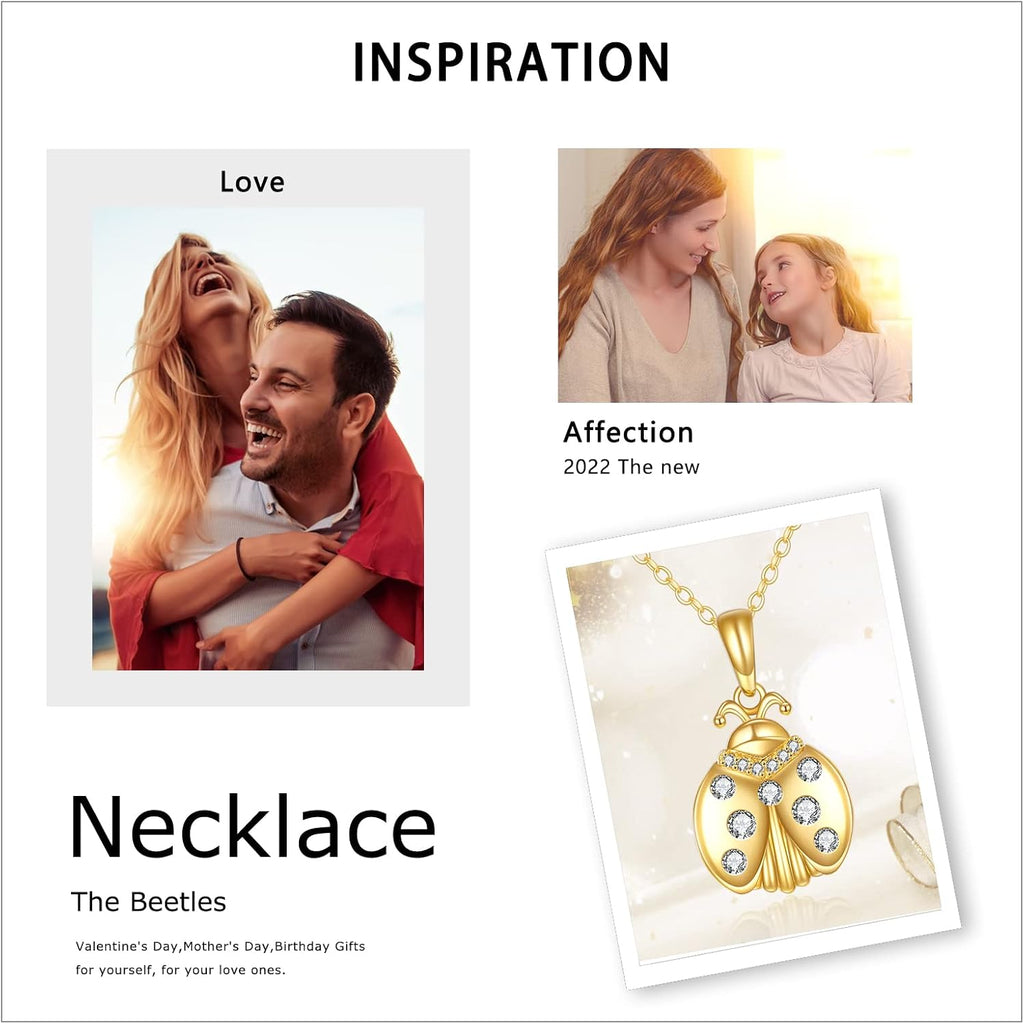KECHO 14K Gold Red Cardinal/Hummingbird/Ladybug/Dragonfly Necklace Gifts for Women Pendant Memorial Jewelry
