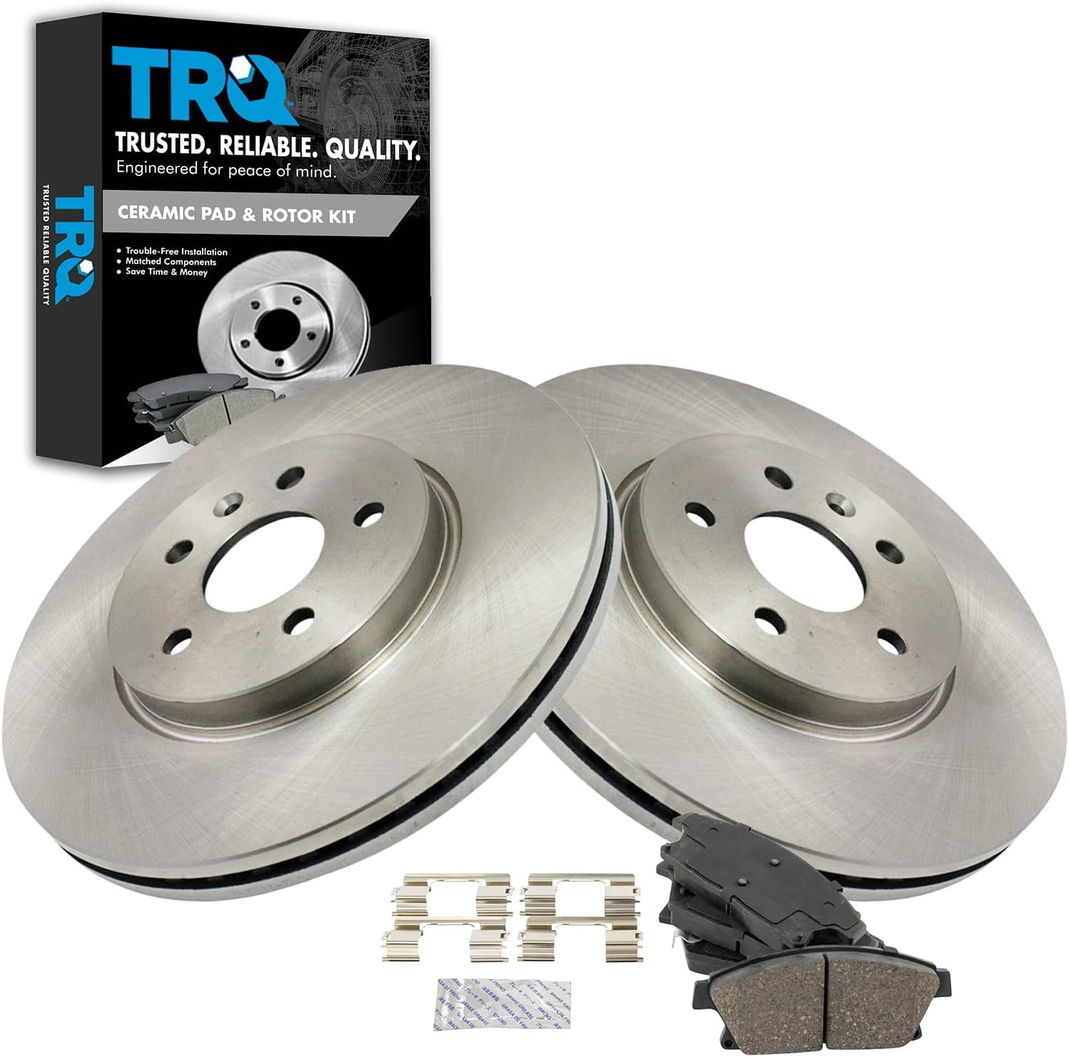 TRQ Front Ceramic Brake Pad and Rotor Set 11.81 in 5-Lug for 2013-2017 Buick Encore 2015-2017 Chevrolet Trax Korea Built Models 1st VIN Digit K 2015-2017 Trax Mexico Built Models 1st VIN Digit 3