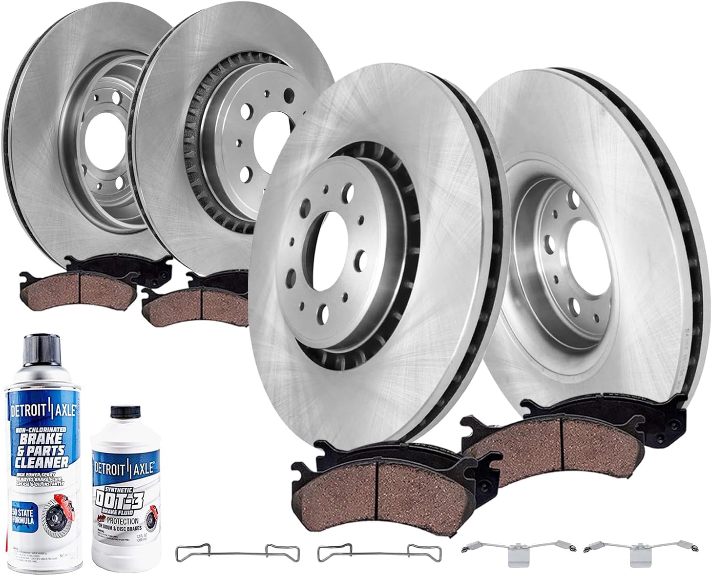 Detroit Axle - Brake Kit for 03-14 Volvo XC90, Disc Brake Rotors Brakes Pads 2003 2004 2005 2006 2007 2008 2009 2010 2011 2012 2013 2014 Replacement : 13.23' inch Front and 12.13' inch Rear Rotor