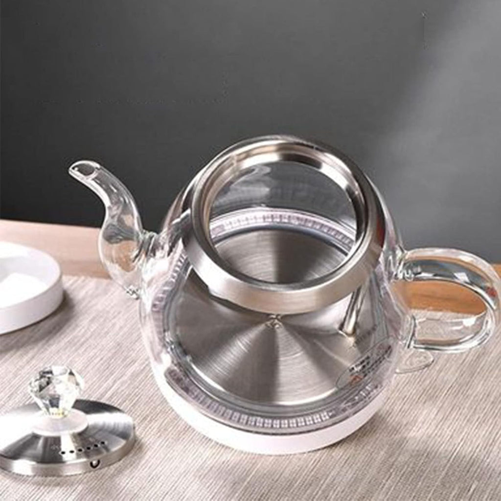 White Electric Kettle Glass Hot Water Dispensers Tea Kettle Jug Portable Electric Hot Water Kettle Boil Dry Protection Electric Kettles Cordless Fast Boil (A)
