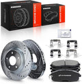 A-Premium 11.65 inch(295.91 mm) Front Drilled and Slotted Disc Brake Rotors + Ceramic Pads Kit Compatible with Select Nissan Models - Altima 2007 2008 2009 2010 2011 2012 2013, 6-PC Set